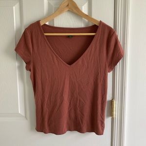 Red V neck tee
